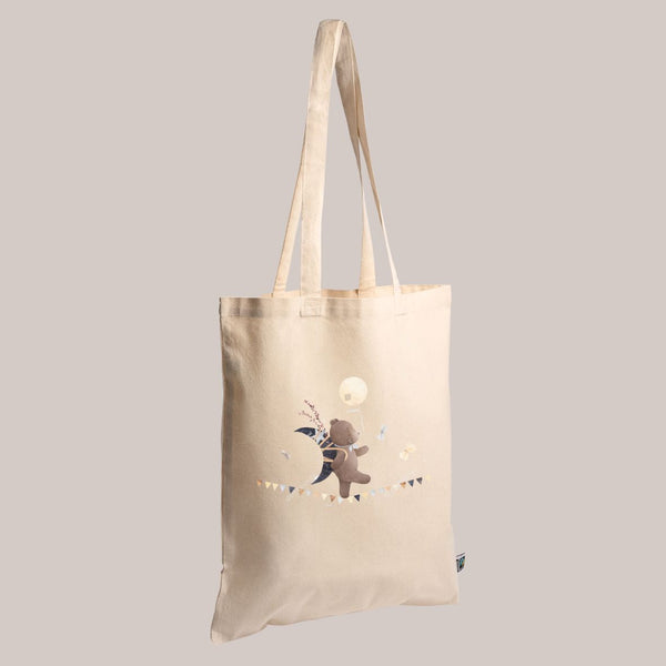 Tote bag Ours sur guirlande en coton biologique GMLB