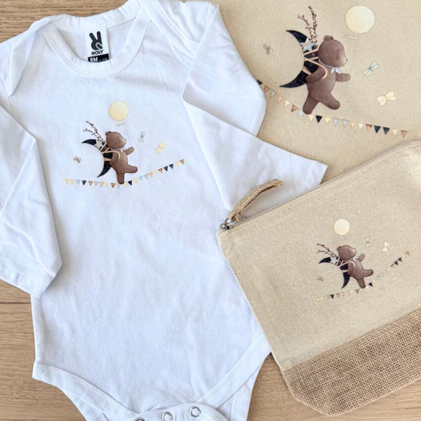 Tote bag Ours sur guirlande en coton biologique GMLB