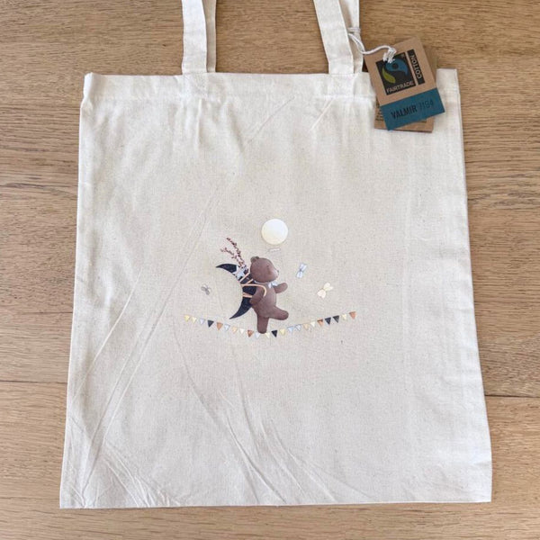 Tote bag Ours sur guirlande en coton biologique GMLB