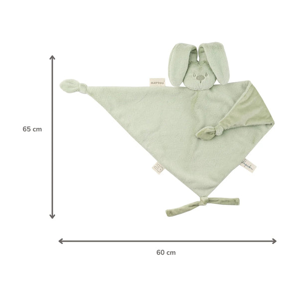 Maxi doudou bébé lapin vert tilleul – doudou naissance 65 cm NATTOU