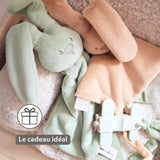 Maxi doudou bébé lapin vert tilleul – doudou naissance 65 cm NATTOU