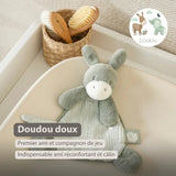 Mini doudou Âne LouLou – 25 cm – Vert tilleul – Nattou NATTOU
