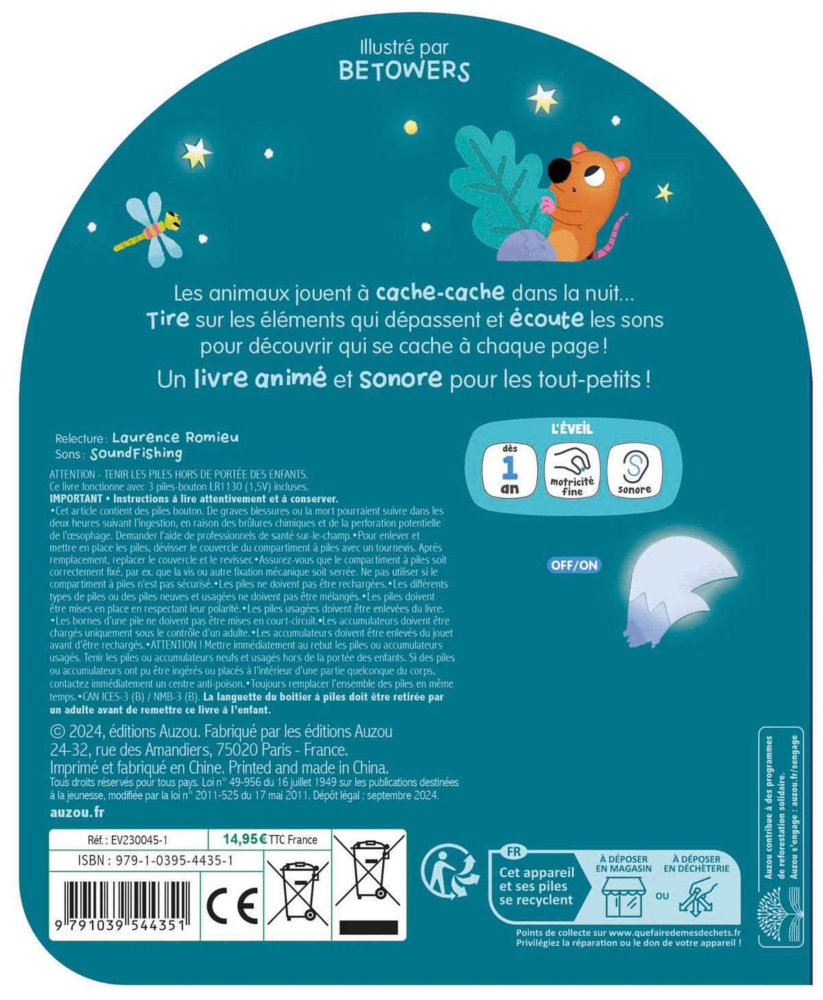 Mon coucou sonore - Qui se cache dans la nuit ? AUZOU