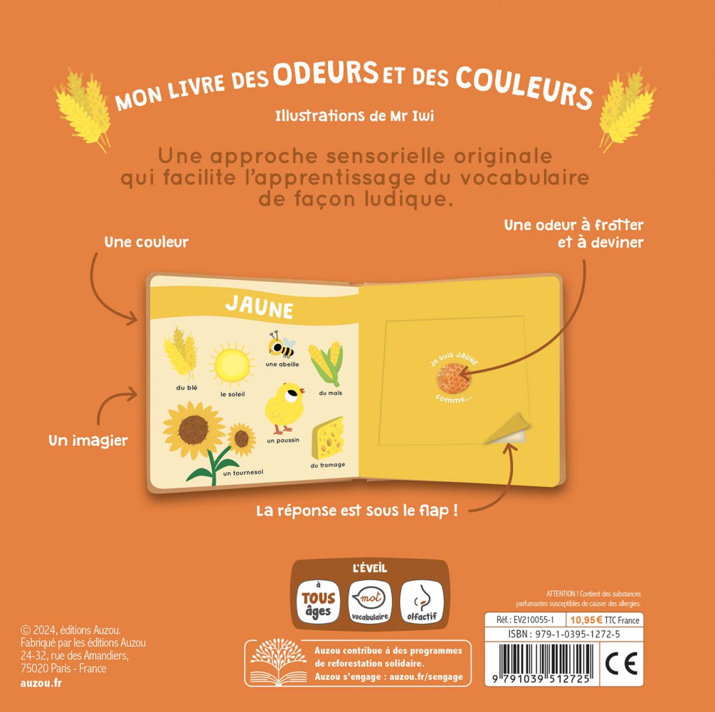 Mon livre des odeurs et des couleurs - La ferme AUZOU