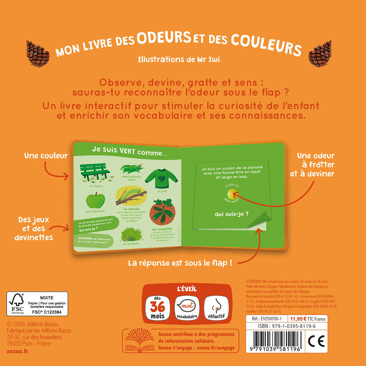 Mon livre des odeurs et des couleurs – L’Automne – Livre sensoriel dès 3 ans AUZOU