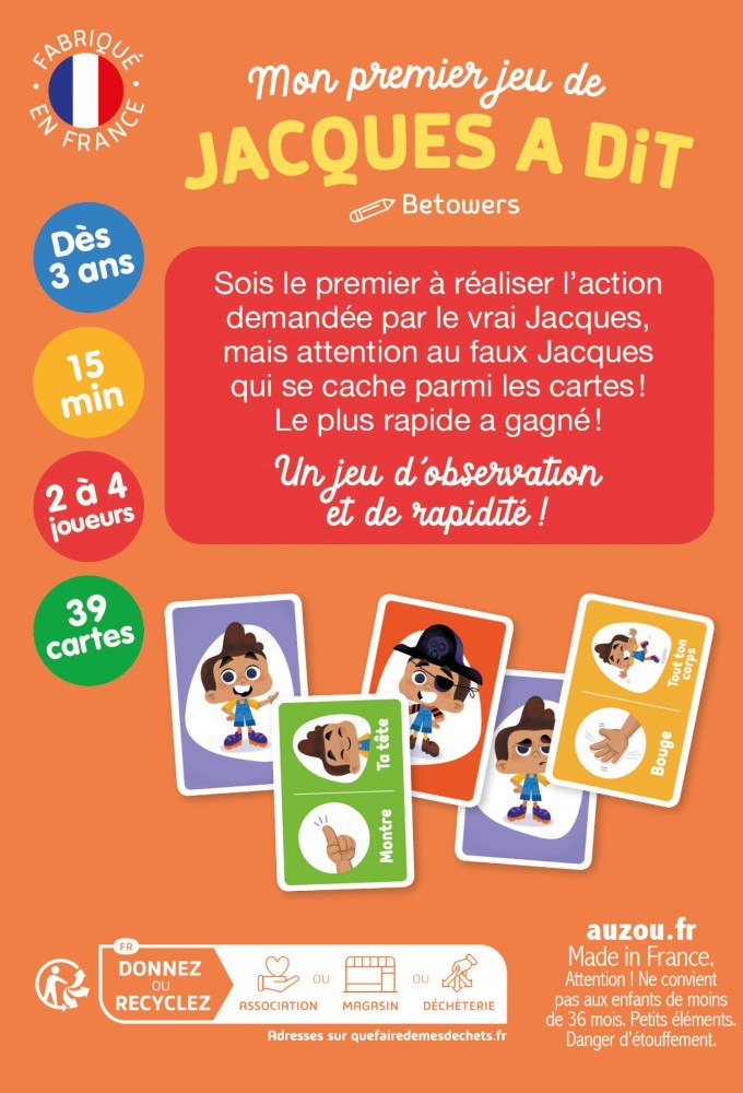 Mon premier Jacques a dit – Jeu de cartes dès 3 ans AUZOU