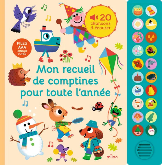Mon recueil de comptines pour toute l’année – livre sonore bébé MILAN