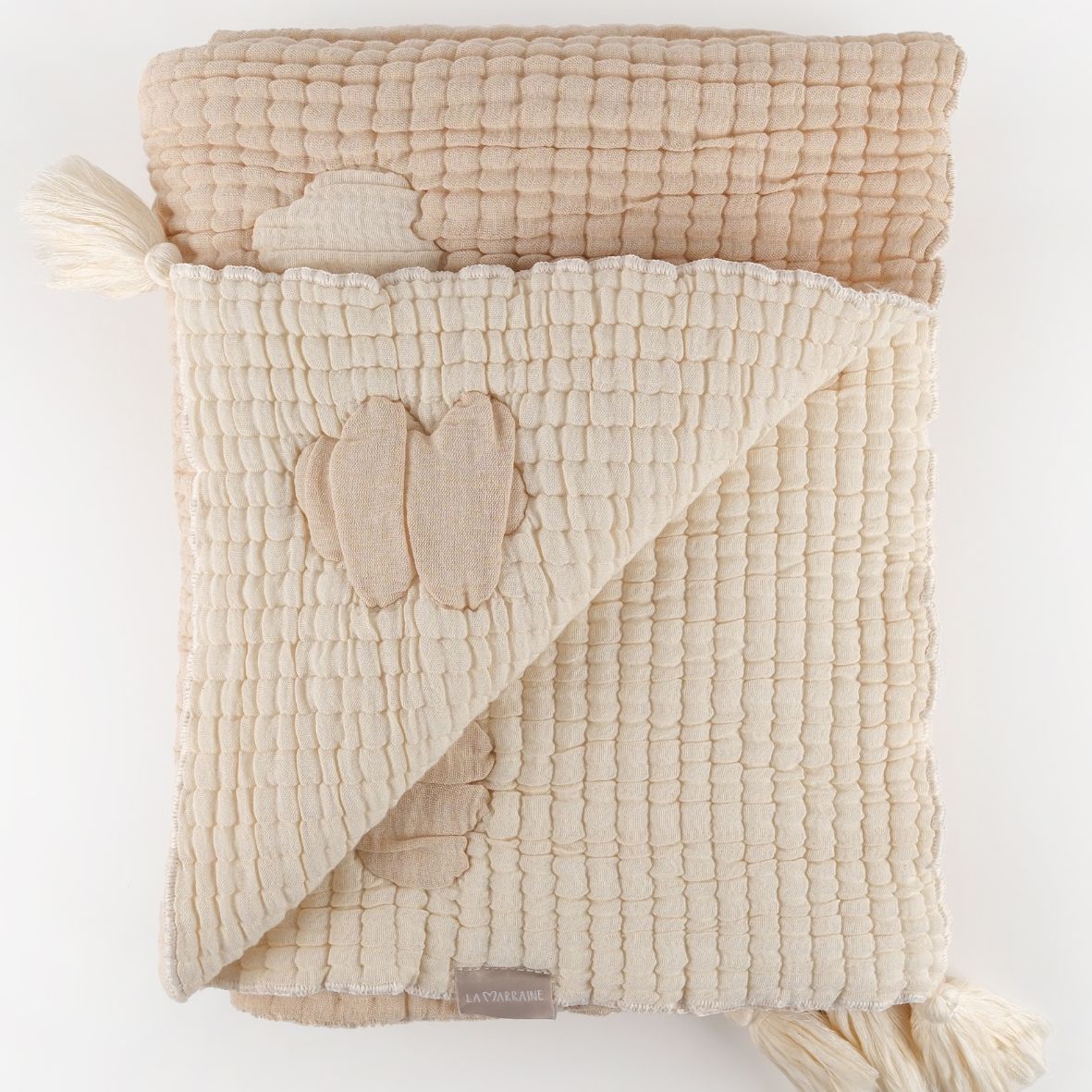Idée cadeau de naissance : couverture bébé en mousseline au motif nuage