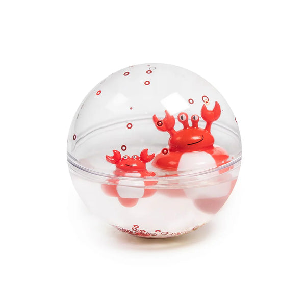 Découvrez les balles sensorielles Petit Boum Happy Bubbles Crabs 🦀 ! Parfaites pour le bain, elles éveillent les sens de bébé grâce à leurs textures et paillettes magiques.