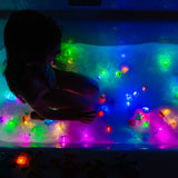 SAMMY CUBES LUMINEUX ROUGE GLO PALS Pack de 4 cubes lumineux Glo Pals pour le bain – dès 3 ans