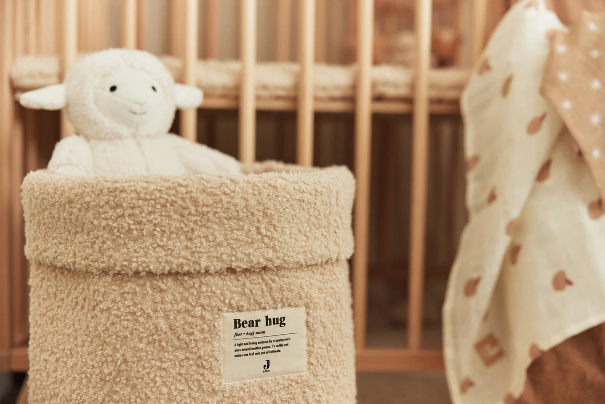 panier bébé tissu bouclé naturel