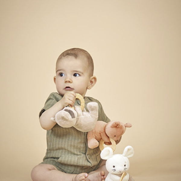Peluche anneau de dentition bébé – Raton laveur
