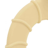 Peluche avec anneau de dentition silicone dès 3 mois. Apaise les gencives et réconforte bébé.