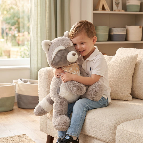 Peluche raton laveur Raku 60 cm – Noukie's – Grande peluche XXL dès la naissance 🦝🤎 NOUKIES