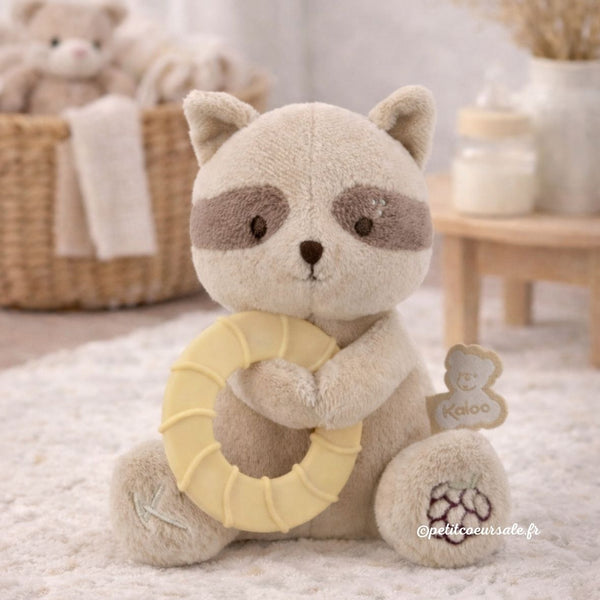 Peluche anneau de dentition bébé – Raton laveur