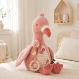 Peluche d’activités flamant rose Safari Friends – jouet sensoriel bébé LITTLE DUTCH