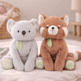 Peluche lestée bébé koala et panda roux