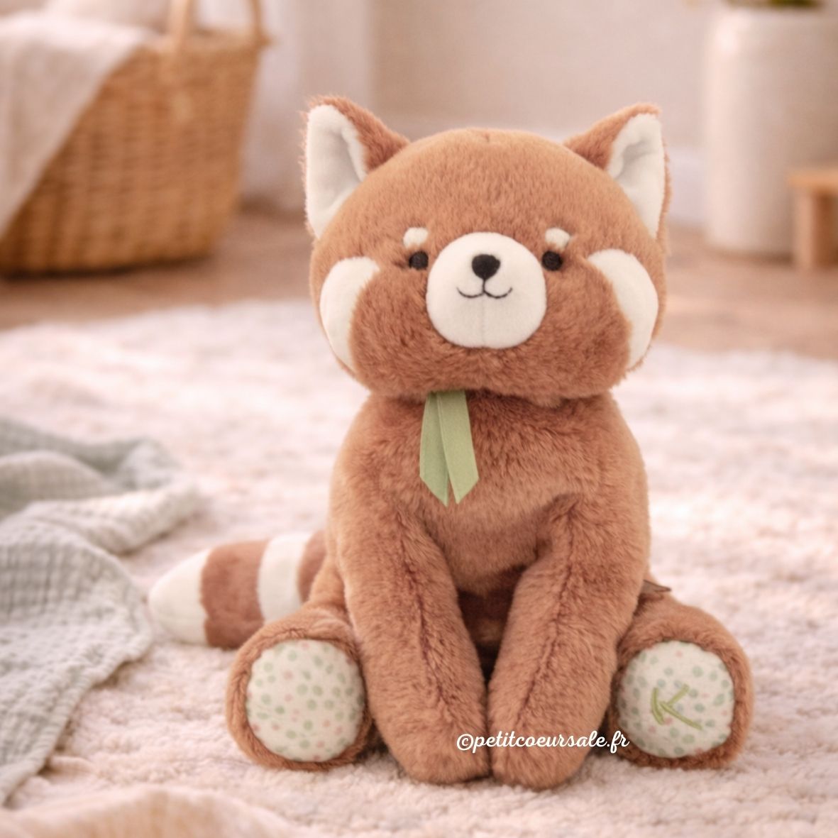 Peluche lestée bébé panda roux – 26 cm