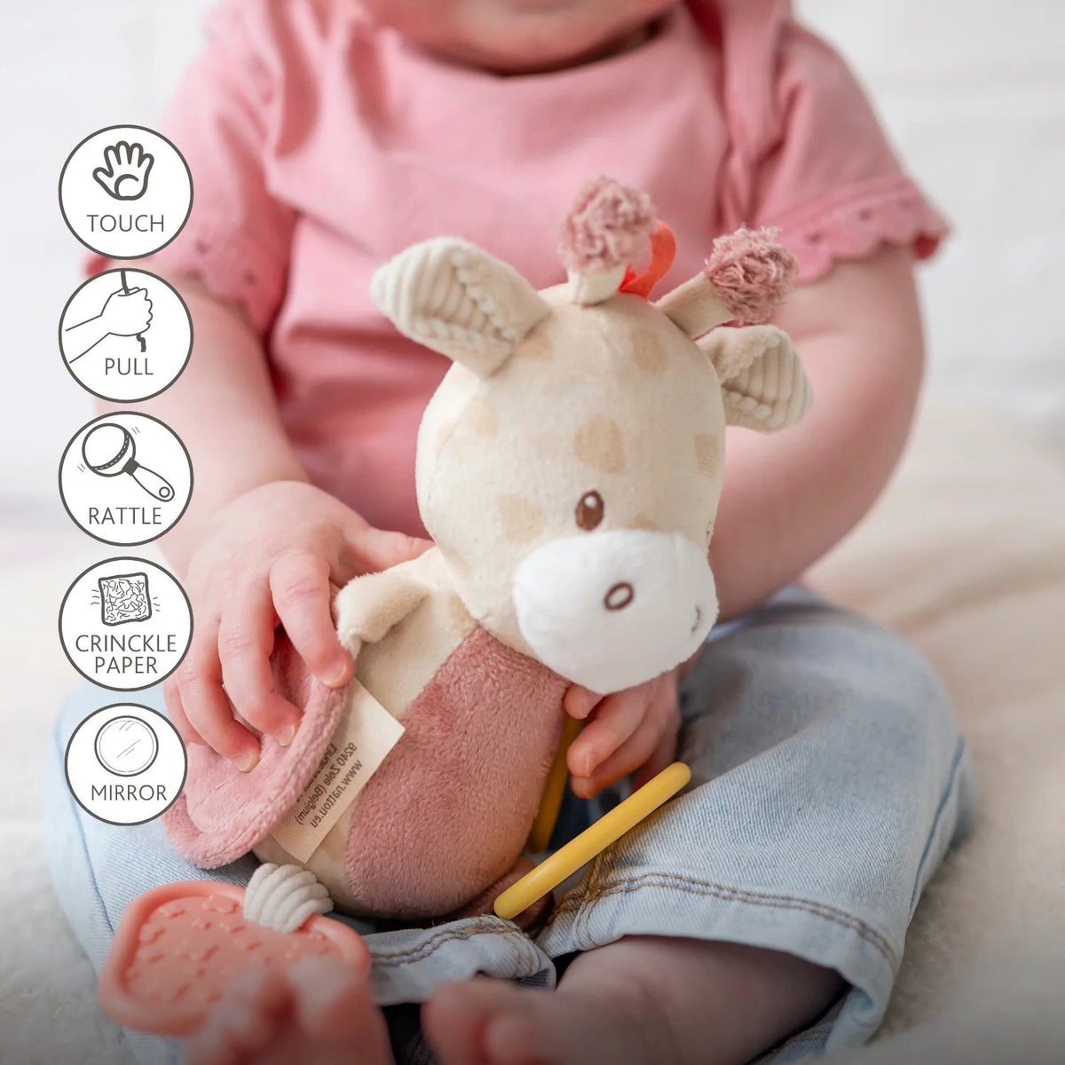 Peluche d'activités Gina la Girafe 20 cm – Nattou 🦒 NATTOU