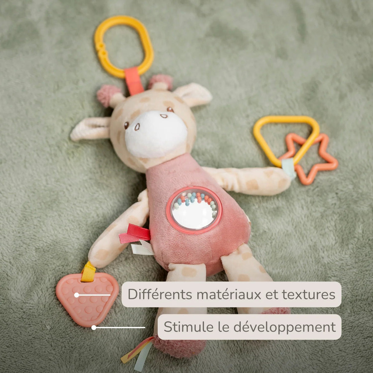 Peluche d'activités Gina la Girafe 25 cm – Nattou – Dès la naissance 🦒 NATTOU