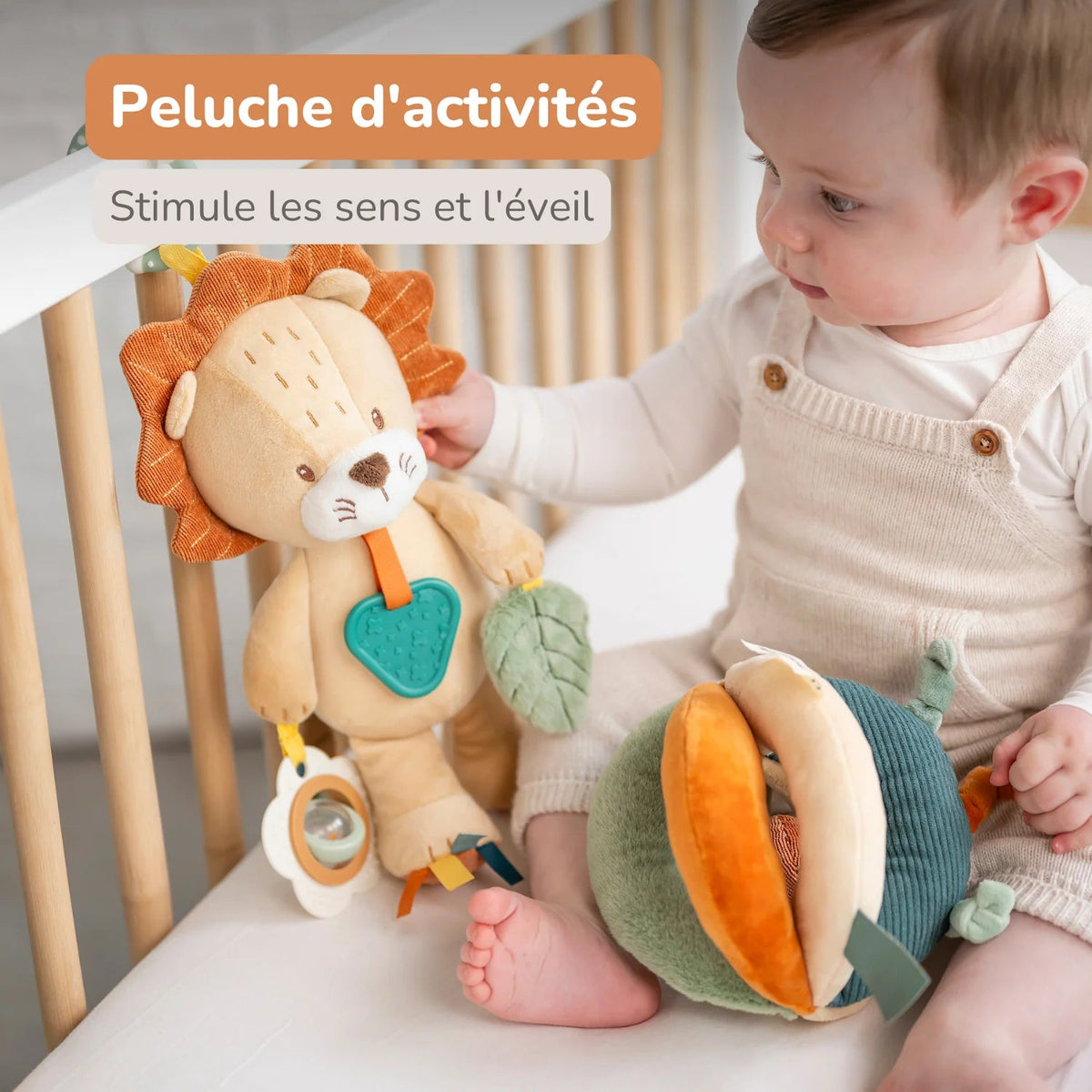 Peluche d'activités Léon le Lion 30 cm – Nattou 🦁 NATTOU