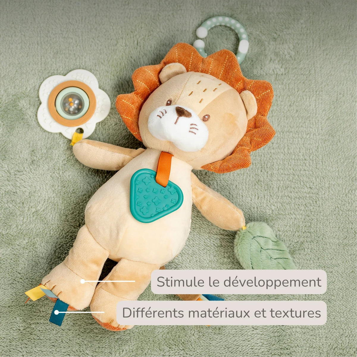Peluche d'activités Léon le Lion 30 cm – Nattou 🦁 NATTOU