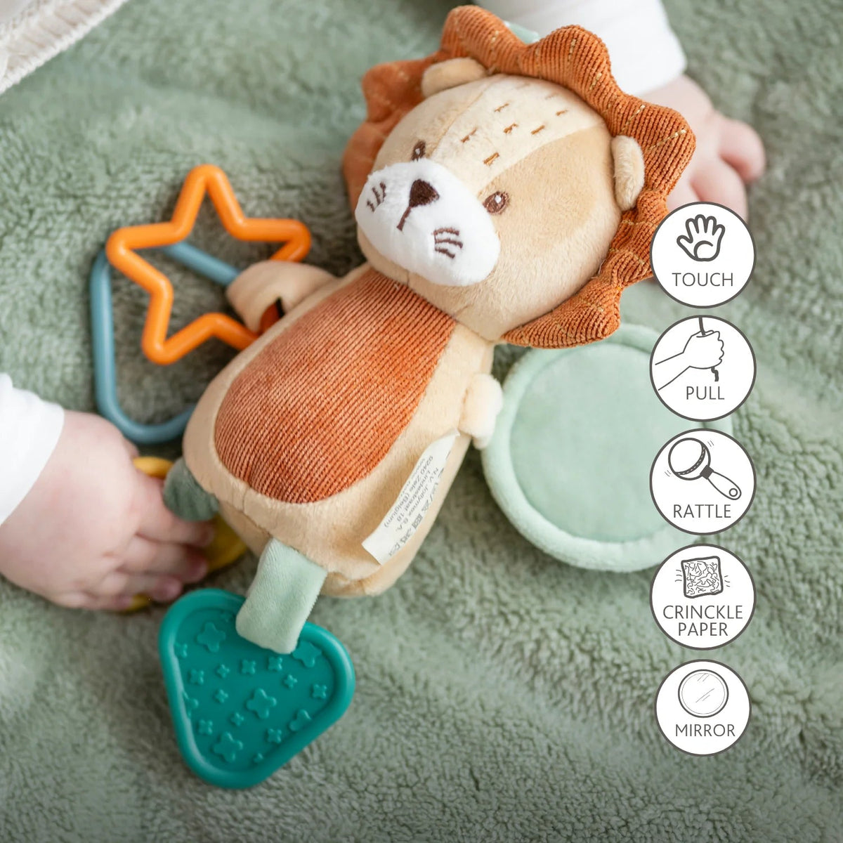Peluche d'activités Léon le Lion 20 cm – Nattou – Dès la naissance 🦁 NATTOU