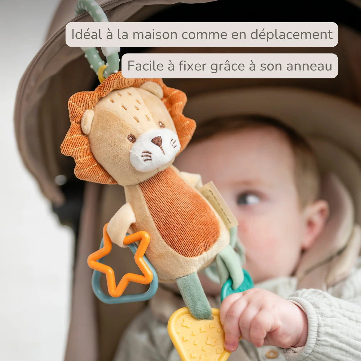 Peluche d'activités Léon le Lion 20 cm – Nattou – Dès la naissance 🦁 NATTOU