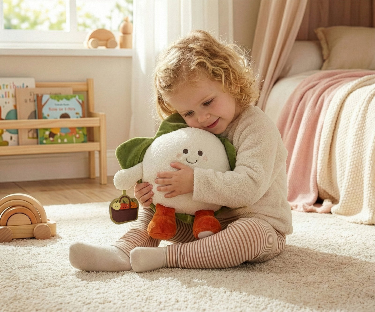 Peluche d'activités Peter le Chou-fleur – Un adorable compagnon d'éveil pour bébé 🥦 LITTLE BIG FRIENDS