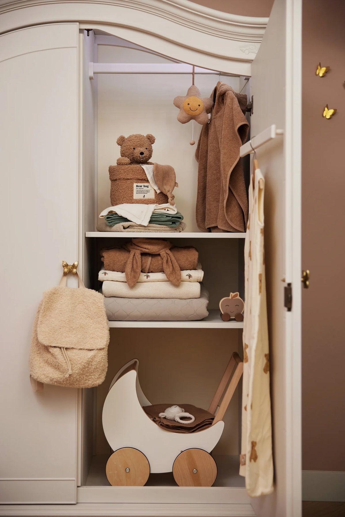 corbeille bébé tissu bouclé