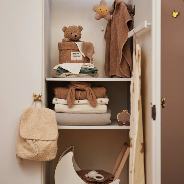 corbeille bébé tissu bouclé