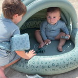 Piscine enfant avec auvent Green Leopard – Ø 100 cm Swim Essentials