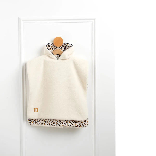 Poncho bébé sherpa & gaze de coton – Léopard SAUTHON