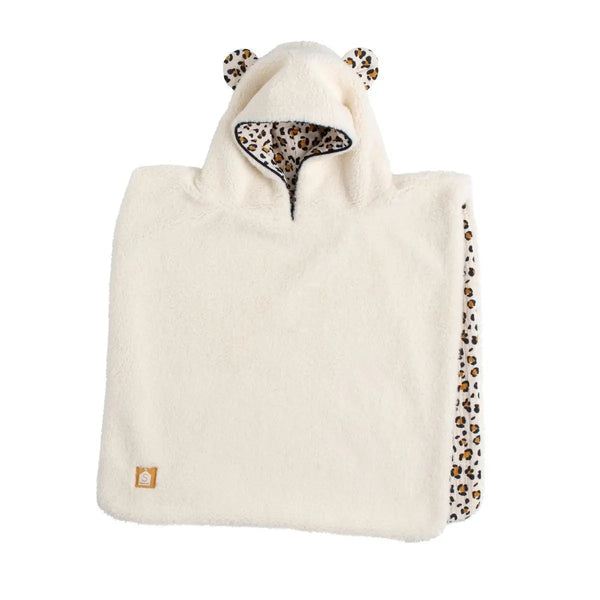 Poncho bébé sherpa & gaze de coton – Léopard SAUTHON