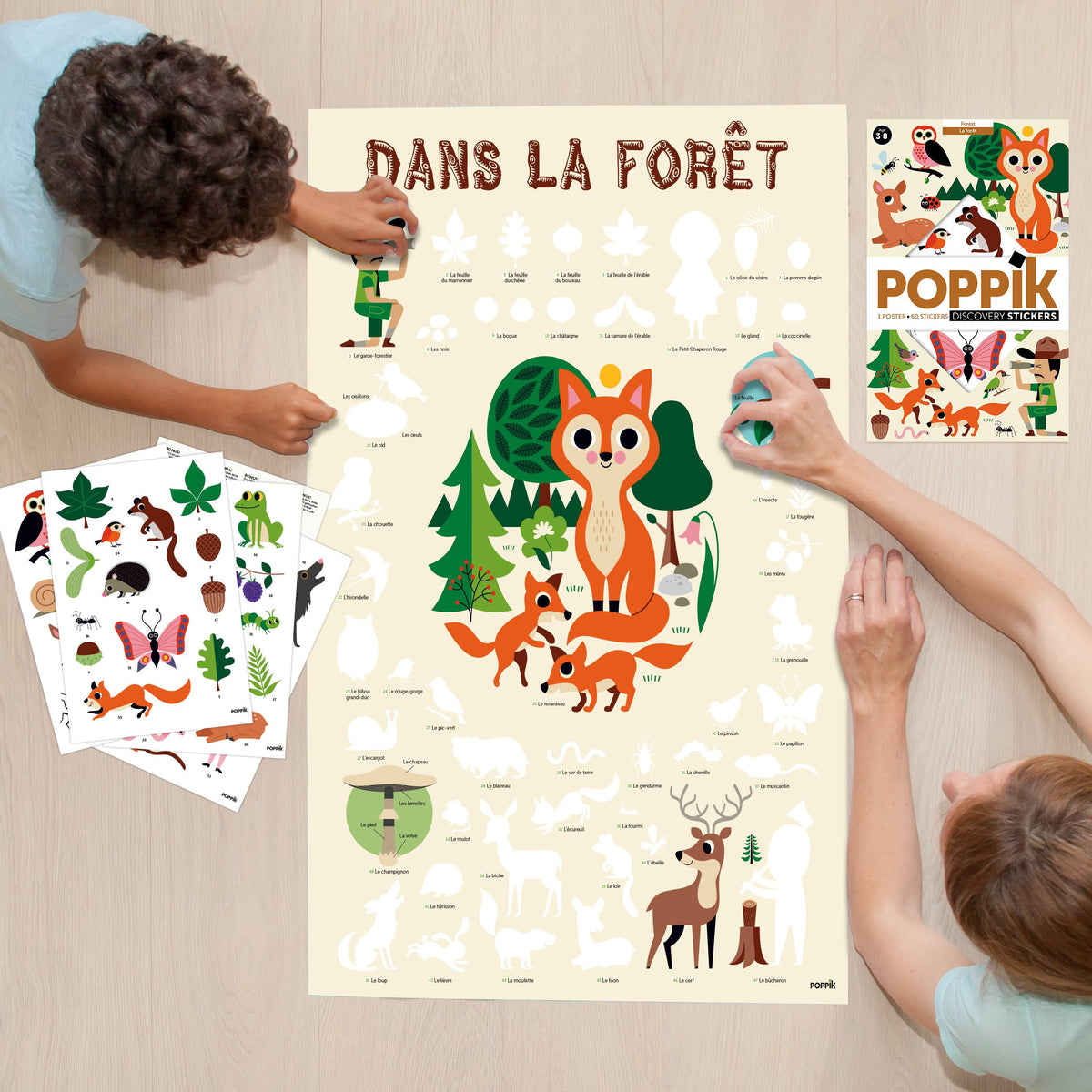 Stickers animaux et nature pour poster éducatif enfant
