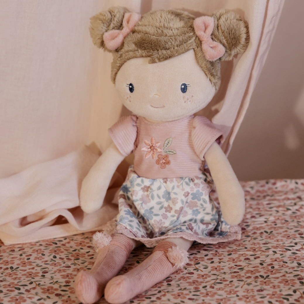 poupée en tissu 35 cm rosa souple bébé 12 mois, une poupée câlin enfant 1 an