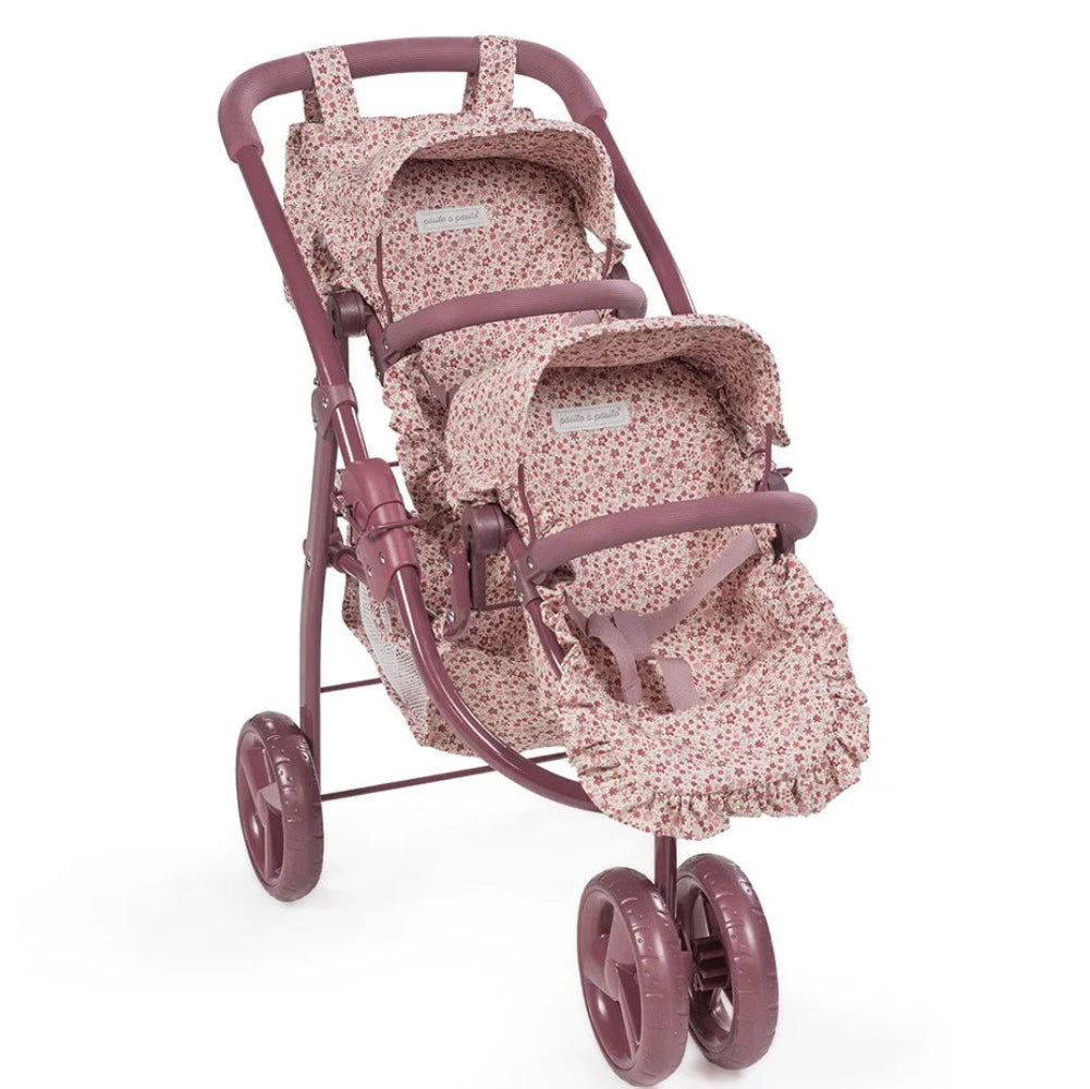 Poussette Double pour Poupées Cherry Fleurs – Pasito a Pasito 🌸 PASITO A PASITO