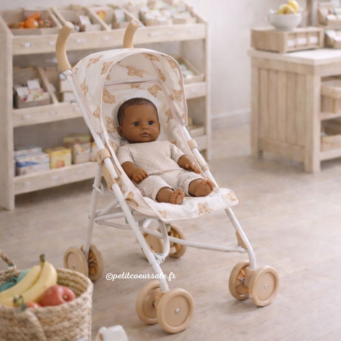 Poussette parapluie poupée Teddy – Jouet imitation enfant Roma