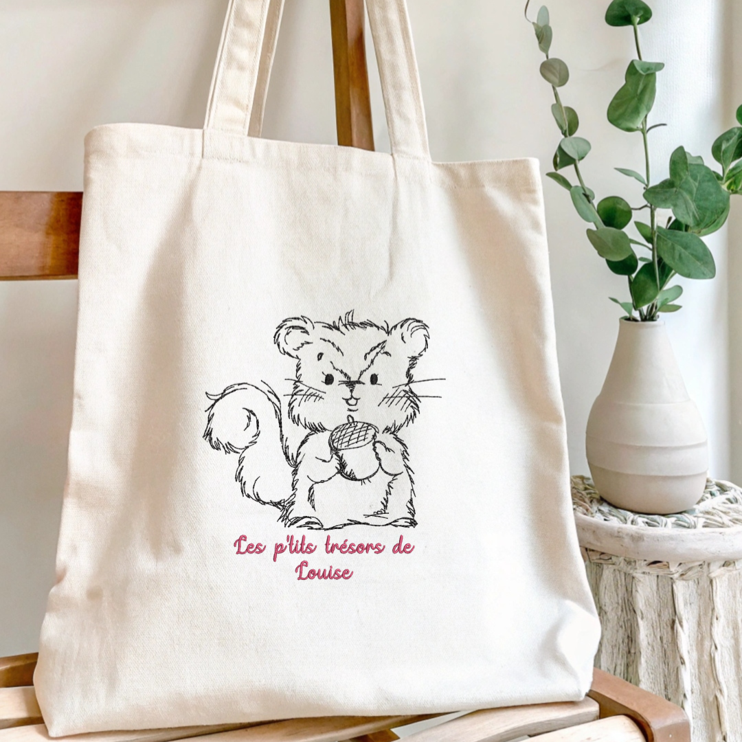 Tote Bag Adorable à Personnaliser petits trésors – 100% Coton Recyclé
