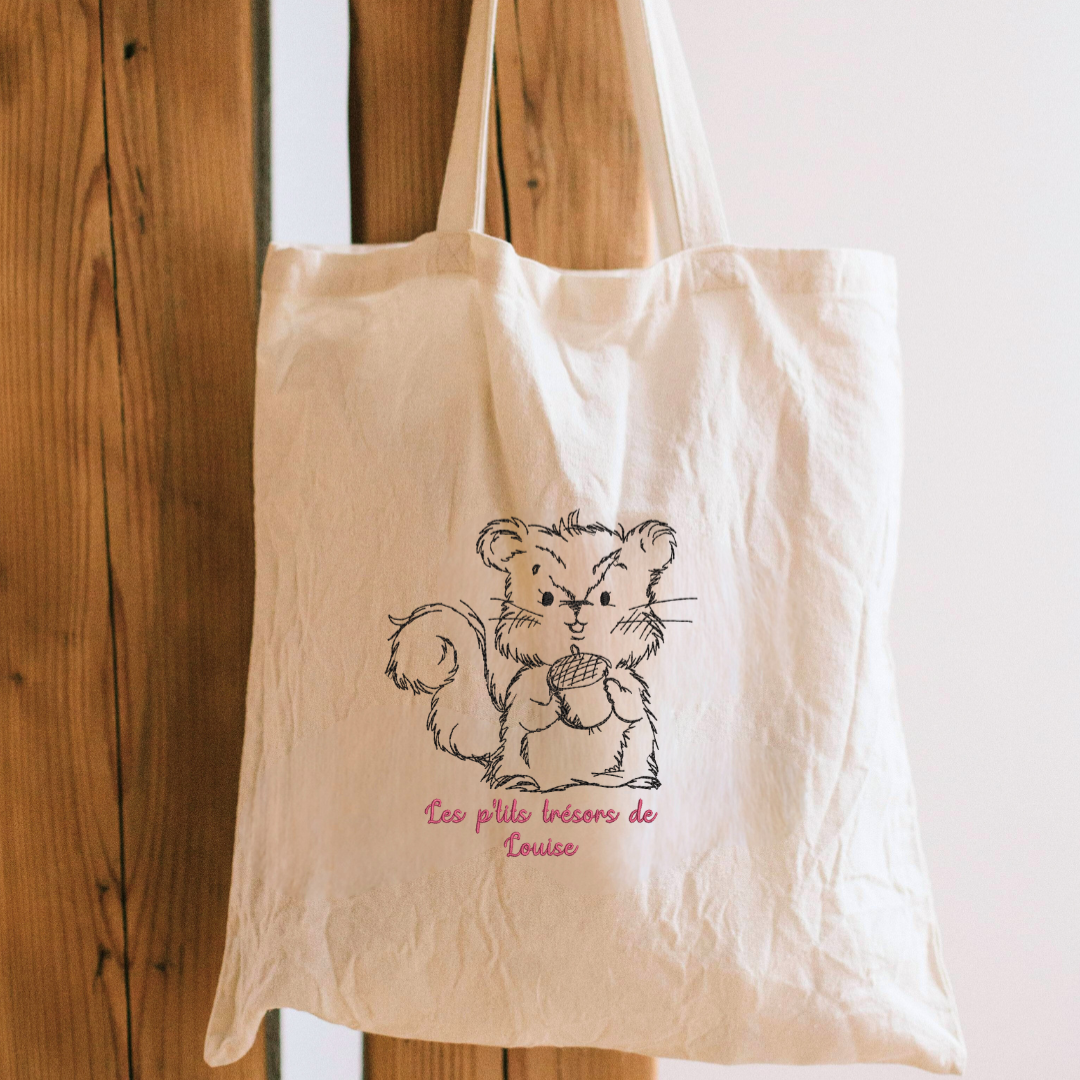 Tote Bag Adorable à Personnaliser petits trésors – 100% Coton Recyclé