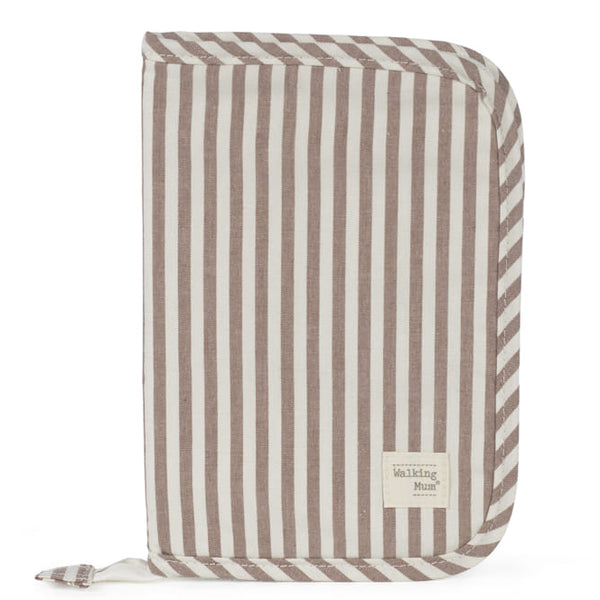 Protège-carnet de santé bébé Praliné Rayures Moka – Walking Mum walking mum