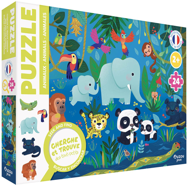 Puzzle Cherche et Trouve des tout-petits – Les animaux – 24 pièces AUZOU