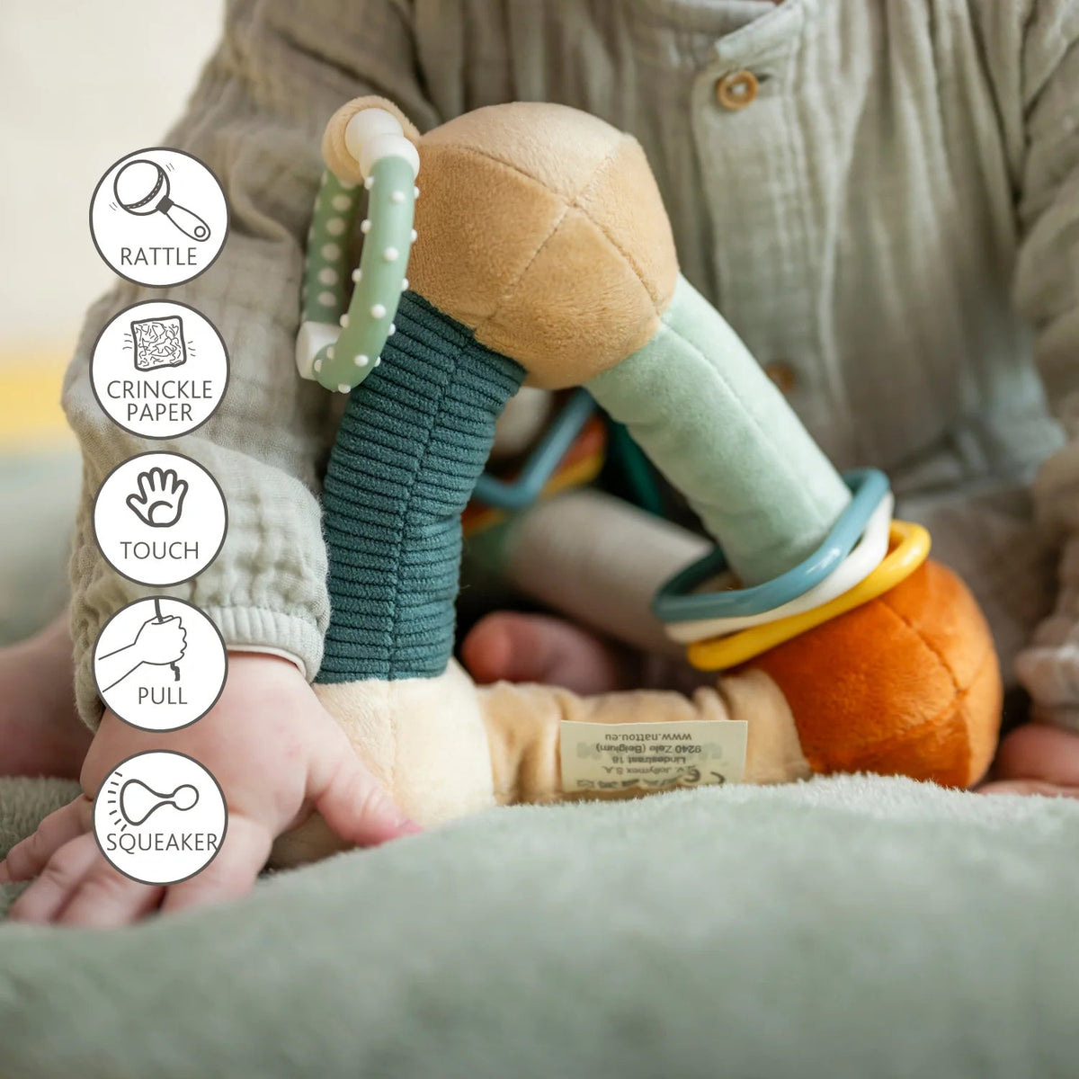 Pyramide d'activités souple Léon le Lion 18 cm – Nattou 🦁 NATTOU