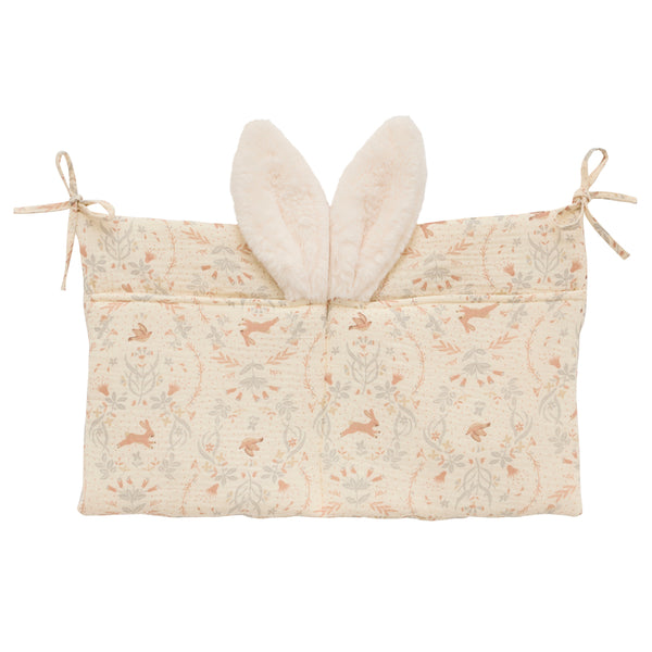 Pochette rangement lit bébé coton jardin enchanté doudou tétine