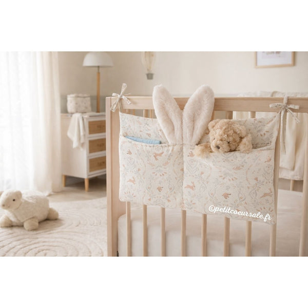 Range pyjama lit bébé jardin enchanté ivoire oreilles lapin