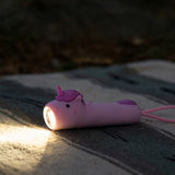 Lampe torche enfant licorne rechargeable USB-C. Lumière douce réglable idéale pour histoires du soir et aventures dès 3 ans.