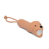 Lampe torche enfant chien caramel rechargeable USB-C. Lumière douce réglable pour histoires du soir et explorations dès 3 ans.