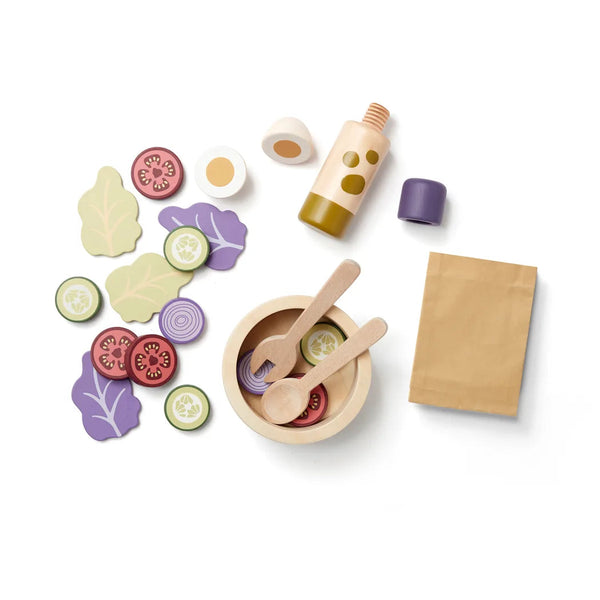 Service à salade enfant en bois – set dinette complet dès 3 ans Kid's concept