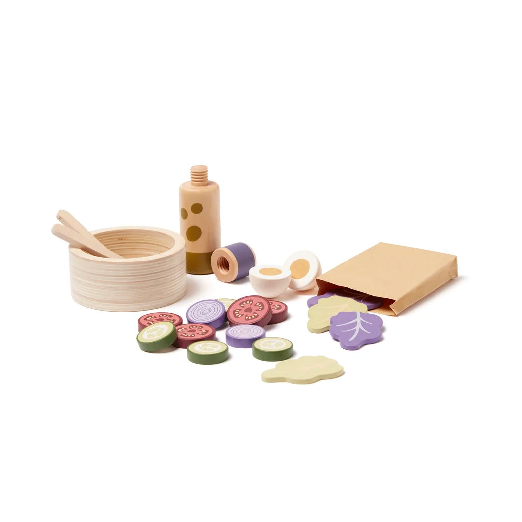 Service à salade enfant en bois – set dinette complet dès 3 ans Kid's concept