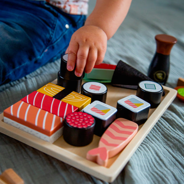 Service à sushi en bois enfant – jeu d’imitation dès 18 mois